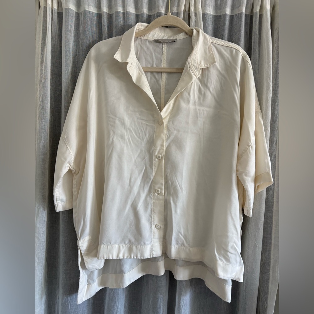 Everlane Cream Button-Down Shirt Size L